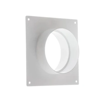 Image of EUROPLAST 100mm / 4 Inch Duct Connector with Flange Round PVC Ducting Ventilation Pipe Wall Plate