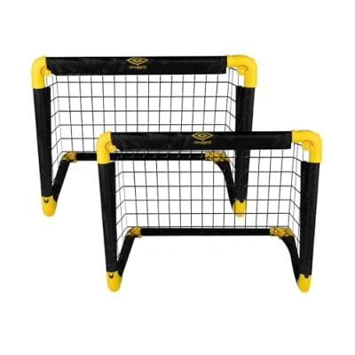 Image of Umbro Football Goals Set of 2 Includes 4 Ground Hooks 78 x 56 45 cm Metal Black