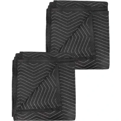 Image of 2 Pack Moving Blankets 40x 72&quot; Pads for Furniture Protection Quilted Packing Shipping Supplies