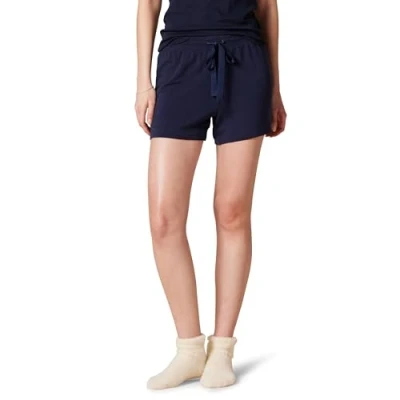 Image of Amazon Essentials Women&#039;s Lightweight Lounge Terry Pyjama Shorts, Navy, L
