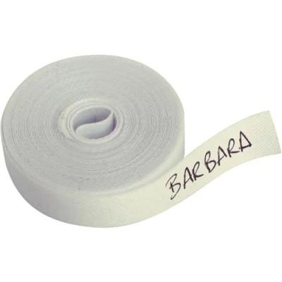 Image of Fabric Tape Roll, Iron on Label for Marking Clothes, Write with Pen, 3m x 1cm, Ideal Children&#039;s School Nursery Nursing Home White, Material: Tela Termoadhesiva