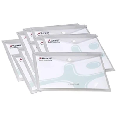 Image of Rexel A4 Clear Landscape Ice Popper Wallet (Pack of 50)