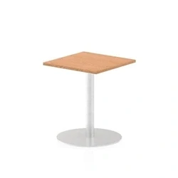 Image of Italia 600mm Poseur Square Table Oak Top 725mm High Leg