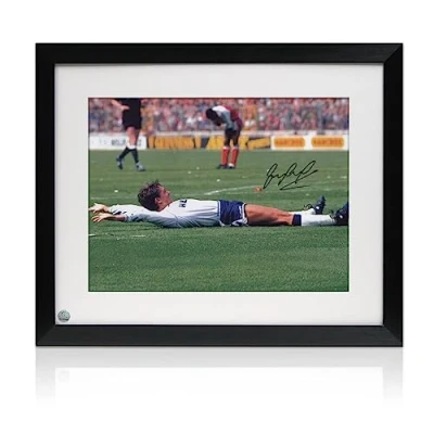 Image of Exclusive Memorabilia Gary Lineker Signed Photo: Semi Final Goal. Framed