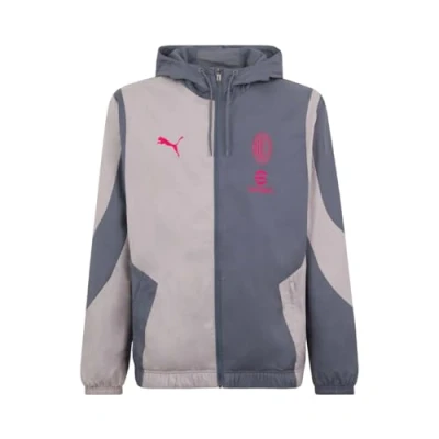 Image of AC Milan Unisex Adult Hooded Jacket with Zip
