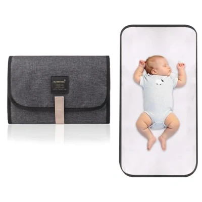 Image of Travel Changing Mat,Portable Mat,Foldable Baby Diaper Pad,Changing Mat Travel,Baby Travel,Nappy Suitable for Travel,Outing,Trip(Dark Gray)