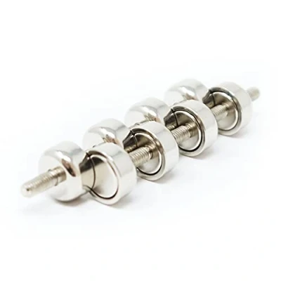 Image of N42 Neodymium Pot Magnet with M3 Stud for Arts, Crafts, Model Making, DIY, Hobbies, Office, and Home 10mm dia x 5mm thick 3kg Pull Pack of 40