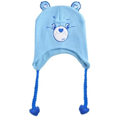 Image of Concept One Care Bears Beanie Hat, Bedtime Bear Peruvian Winter Knit Cap with 3D Ears and Tassels, Blue, Size, size