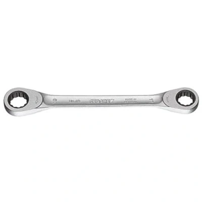 Image of Gedore 4R 17X19 17 x 19 mm Double Ring Ratchet Spanner Silver