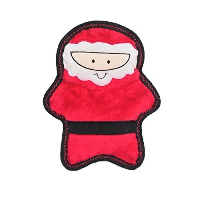 Image of ZippyPaws Holiday Z Stitch Extra Tough No Stuffing Plush Dog Toy with Squeaker, Santa