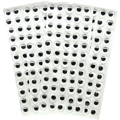 Image of 15 mm Peel and Stick Wiggle Eyes Sheets of 60, Pack 240, Black