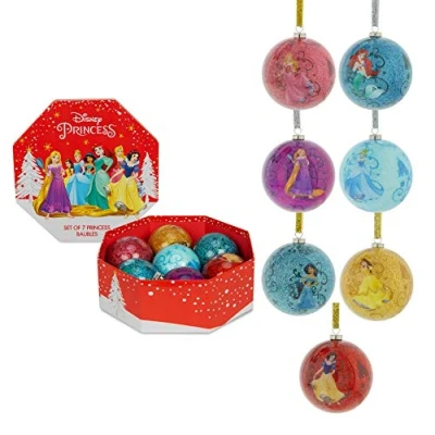 Image of Santa Express Disney Princess Set of 7 Christmas Baubles