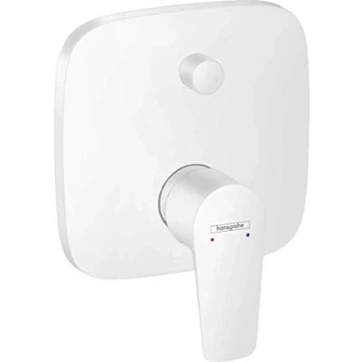 Image of hansgrohe Talis E 71474700 Single Lever Bath Mixer Tap Flush Mounted with Integrated Safety Combination According to EN1717 Matte White