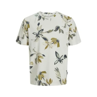 Image of Jack &amp; Jones Premium Jorvarenna TEE CREW NECK Print Tshirt, Men&#039;s, Size: XS, Cloud dancer