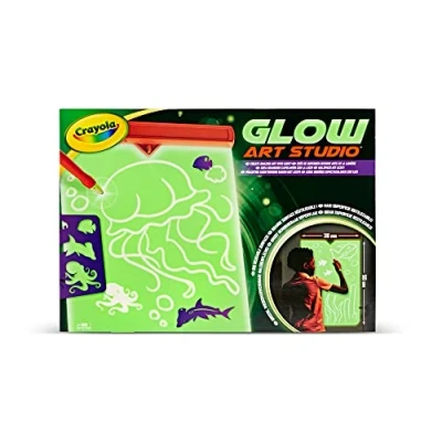 Image of CRAYOLA Glow Art Studio Create Your Own in the Dark Art! for Young Artists Ideal Kids Aged 3+