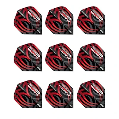 Image of Red DRAGON Hardcore Jonny Clayton Black &amp; Tribal Dart Flights 3 Sets Per Pack (9 in total)