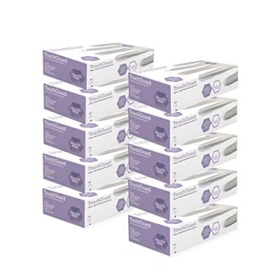 Image of TouchGuard Clear Vinyl Disposable Gloves, Powder Free, Box of 10*100, Medium