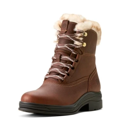Image of ARIAT Womens Harper Sherpa Waterproof Short Boots Dark Brown