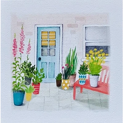 Image of Hallmark Gallery Garden Image Blank Open Greeting Card