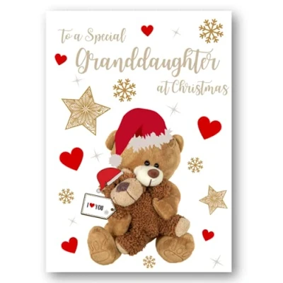 Image of Second Ave Granddaughter Bear Heart Christmas Xmas Holiday Festive Greetings Card