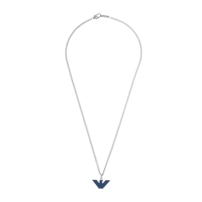 Image of Emporio Armani Necklace for Men Essential, Length: 525mm, Height: 3.5mm, Width: 24mm Silver Stainless Steel Necklace, EGS2909040