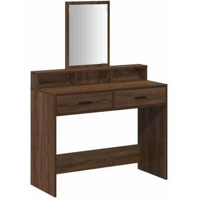Image of vidaXL Dressing Table with Drawers Brown Oak 100x41x140 cm