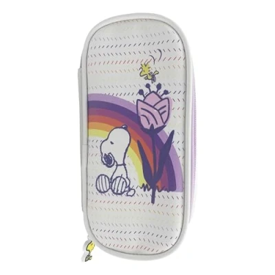 Image of CYPBRANDS Snoopy Pencil Case Makeup Cosmetic Bag Stationery Office School Supplies Organizer Color, Beige, Estandar, Rainbow