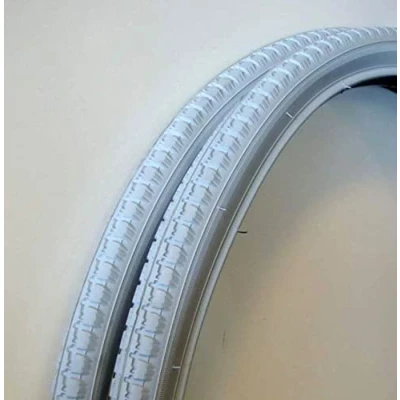 Image of 1 Pair of 24&quot; x 3/8&quot; Grey Wheelchair Tyres 37 540