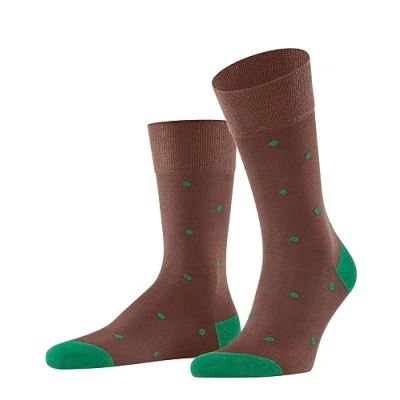 Image of FALKE Men&#039;s Dot M SO Cotton Patterned 1 Pair Socks, Brown (Brandy 5167), 5.5 8