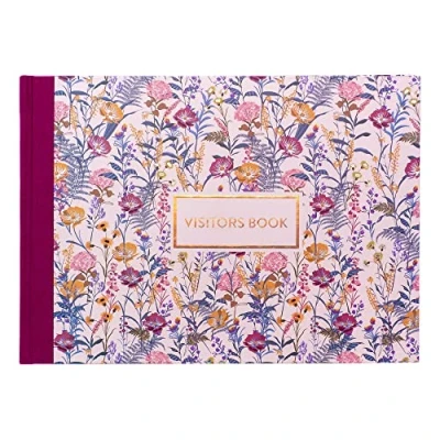 Image of Pukka Pad, Bloom A4 Visitors Book 96 Pages with 768 Entry Spaces Includes Record Date, Name, Address, and Comment Fields 120 GSM Paper Cream