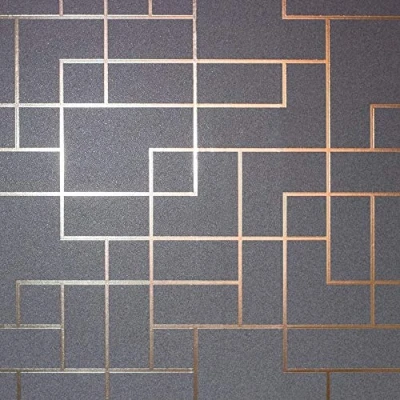 Image of Fine Décor FD42492 Rose Gold Platinum Square Geo