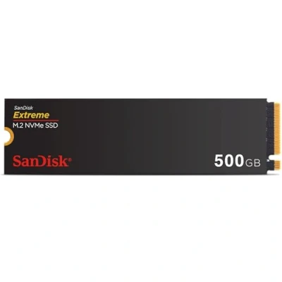 Image of SanDisk Extreme 500GB M.2 NVMe SSD, Internal PCIe Gen4, up to 5150 MB/s read speeds, 2280, nCache Technologie, 5 Year Warranty