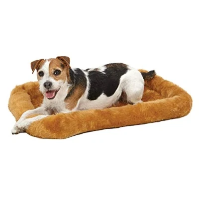 Image of MidWest Homes for Pets Bolster Dog Bed 60.96 cm (24 Inch) Long or Cat w/Comfortable Bolster; Ideal Small Breeds; Cinnamon; Model 40224 CN