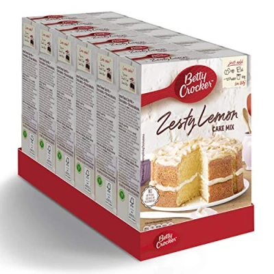 Image of Betty Crocker Zesty Lemon Cake Mix 425g (Pack of 6)
