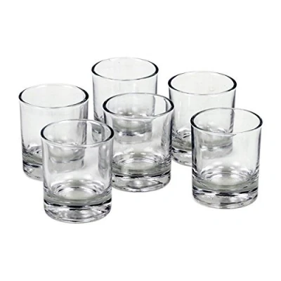 Image of Set of 6 Clear Glass Holders for Votive Candles
