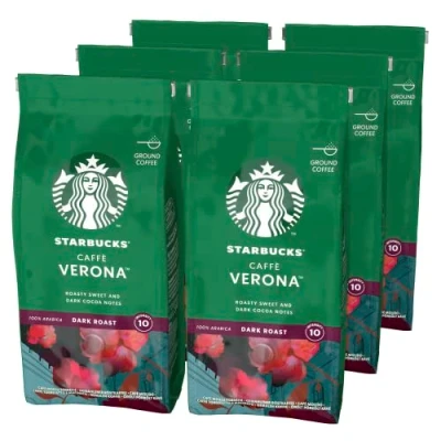 Image of STARBUCKS Caffè Verona, Dark Roast, Ground Coffee 200g (Pack of 6)