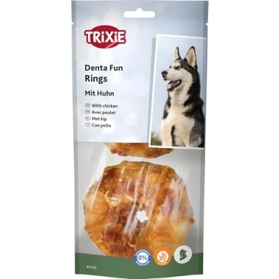 Image of Trixie Denta Fun Chew Ring with Chicken for Dogs 110 g 2 Pieces