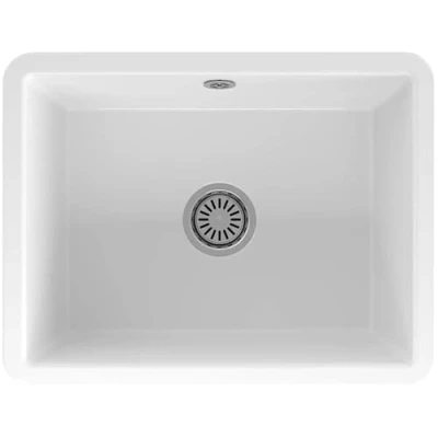 Image of Reginox Mataro II Undermount White Ceramic Single Bowl Kitchen Sink with Waste