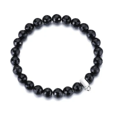 Image of Philip Jones Faceted Black Onyx Gemstone Charm Stretch Bracelet