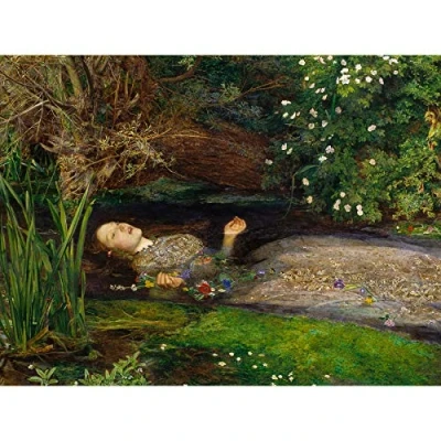 Image of Fine Art Prints John Everett Millais Ophelia Cropped Large Wall Print Canvas Premium Poster Mural,18 x 24 inches