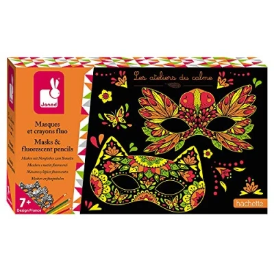 Image of Janod From 7 years old Creative Kit Masks and Neon Pencils Les Ateliers du Calme Leisure Dexterity Concentration J07944