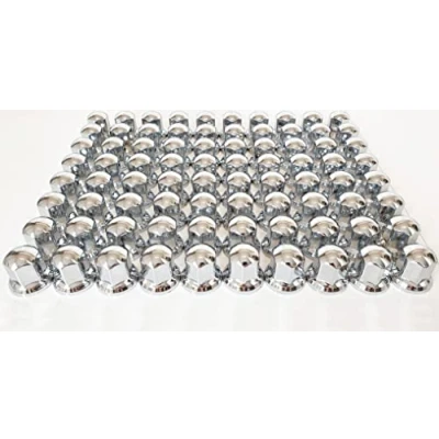 Image of Sertplas 80 pieces x 33 mm Truck Wheel Lug Nut Bolt Cover Caps, Chrome ABS Plastic Lorry, Bus and Trailer Accessories