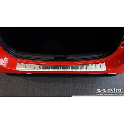 Image of Avisa Stainless Steel Rear bumper protector compatible with Toyota Yaris IV HB 5 doors (excl. GR) 2020 &#039;Ribs&#039;, Silver