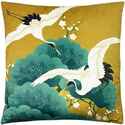Image of Paoletti Kensho Cushion Cover, Gold, 50 x 50cm
