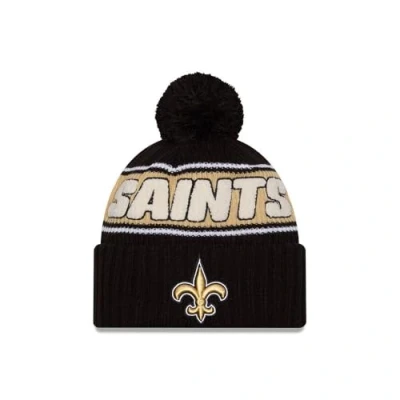 Image of New Era Orleans Saints NFL 2024 Sideline Sport Knit Black Bobble Hat