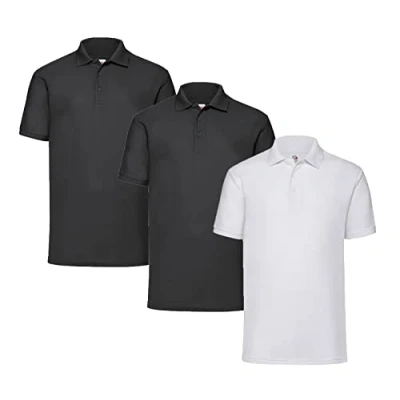 Image of Fruit of the Loom Men&#039;s Polo Shirt (Pack 3), M