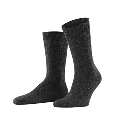 Image of 1 Pair Anthracite Melange Lhasa Rib Cashmere Blend Casual Socks Men&#039;s 11.5 14 Mens Falke