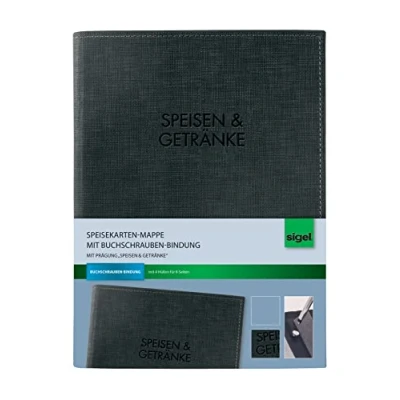 Image of Sigel SM136 Menu Folder with Book Screw Cover for A5 Plastic Black