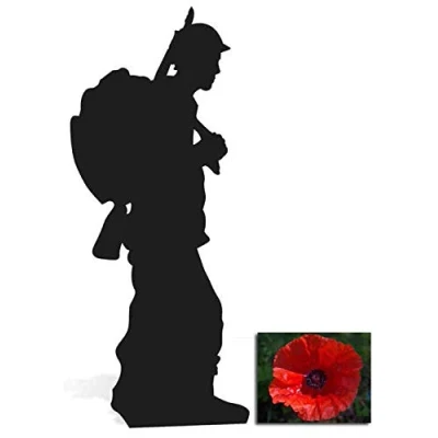 Image of Fan Pack World War Soldier Lifesize 2D Standup / Cutout Silhouette Plus 20x25cm Photo