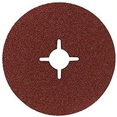 Image of BOSCH 2608606921 100MM X 16MM P120 ALUM OXIDE FIBRE SANDING DISC FOR METAL